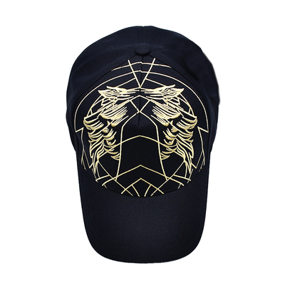 Mũ bóng chày đen cao cấp unisex thêu Gorras Logo tùy chỉnh 5 Panel Cotton Baseball Cap