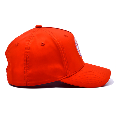 Thiết kế tùy chỉnh OEM Logo cao su PVC của riêng bạn 5 bảng điều khiển Nam Nữ Chạy bộ Thể thao Gorras Mũ Lưỡi trai Nylon Đỏ Golf Bóng chày