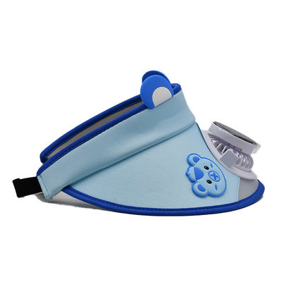 Mũ quạt năng lượng mặt trời hình gấu con dễ thương Hàn Quốc cho trẻ em, mũ che nắng rộng vành hoạt hình tùy chỉnh cho bé trai và bé gái