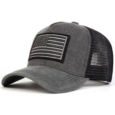 Unisex Hoa Kỳ cờ thêu rửa bóng chày Net Caps mùa xuân và mùa hè ngoài trời điều chỉnh Casual Mũ chống nắng Mũ