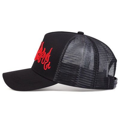 Flame Street Style Mũ Hip Hop điều chỉnh Nhau Snapback Curve Brim Trucker Mesh Sports Cap