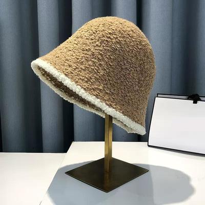 Custom Bucket Hat Women Winter Knitted Casual Keep Warm Fishing Hat Female Thick Warm Fashion Design Korean Winter Cap