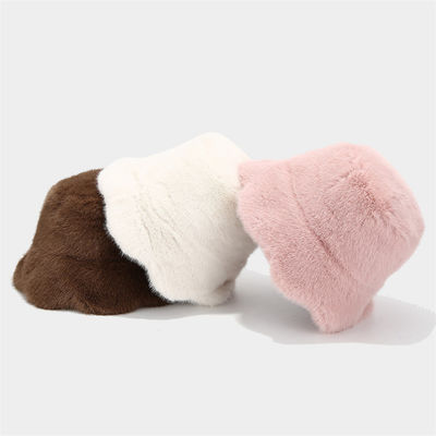Wholesale Hot Luxury Women Hat Fur Winter Fashionable Woman Bucket Hats Cold Cap Outdoor Warm Snow Fur Bucket Hat