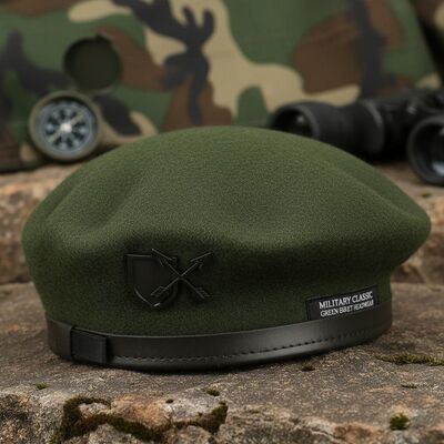 Military Classic Green Beret with High Durability for All Seasons and Customized Size for Tactical and Casual Wear