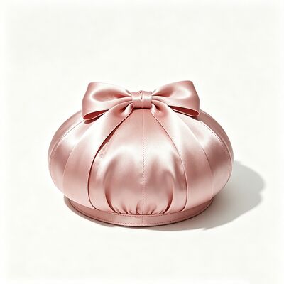 Mũ satin màu hồng thanh lịch với vải 150 gram trọng lượng nhẹ và kích thước tùy chỉnh cho và mặc bình thường