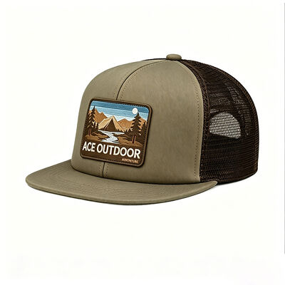 Light Olive Green trucker cap có cạnh cong màu sắc tùy chỉnh hoàn hảo cho đồng phục đội ngũ thương hiệu công ty và mặc bình thường