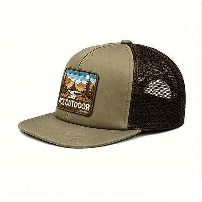 Light Olive Green trucker cap có cạnh cong màu sắc tùy chỉnh hoàn hảo cho đồng phục đội ngũ thương hiệu công ty và mặc bình thường