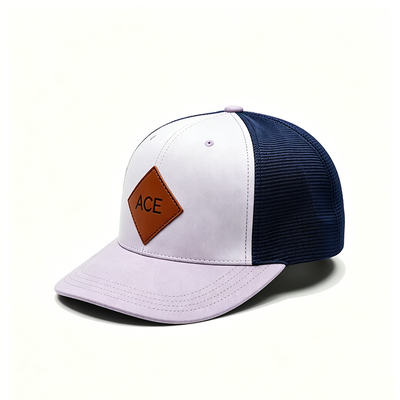 Mũ Trucker 6 bảng có khóa kéo bằng nhựa quai cotton và hình dạng được thiết kế để mang lại sự thoải mái và độ bền