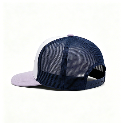 Mũ Trucker 6 bảng có khóa kéo bằng nhựa quai cotton và hình dạng được thiết kế để mang lại sự thoải mái và độ bền