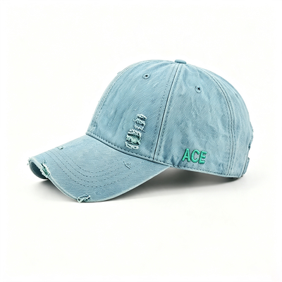 Mũ thể thao 100% bông Twill với dây thắt có thể điều chỉnh và thêu phẳng để phù hợp thoải mái