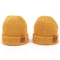 Da Patch Mũ len đan Thiết kế tùy chỉnh Mũ ấm Mũ Mũ màu vàng Mũ len