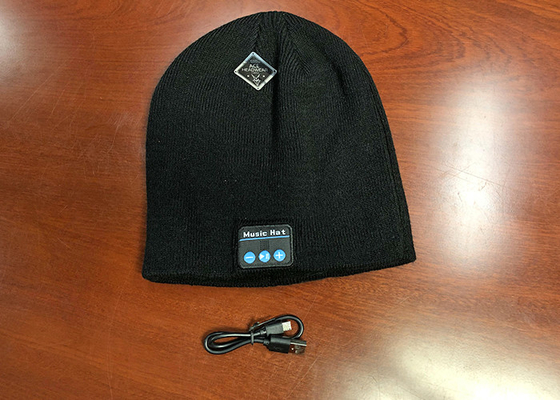 Âm nhạc Unisex Phụ nữ rảnh tay Mũm mĩm Bluetooth Mũ len mùa đông Mũ tai nghe không dây Mũ đan tùy chỉnh với Bluetooth E