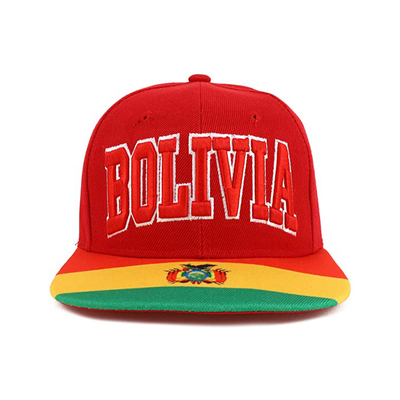 Có thể điều chỉnh 100% cotton thể thao Mũ Snapback vành phẳng màu đỏ Thêu 3D Biểu tượng tùy chỉnh