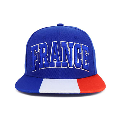 Có thể điều chỉnh 100% cotton thể thao Mũ Snapback vành phẳng màu đỏ Thêu 3D Biểu tượng tùy chỉnh