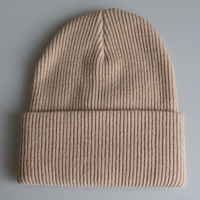 Màu đồng nhất Unisex Knit Beanie Mũ giữ ấm Nón có sọc Hip Hop