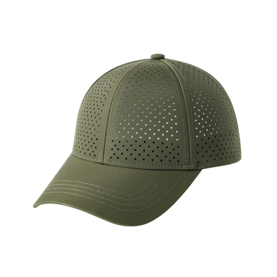 Nhập khẩu tùy chỉnh Laser cắt lỗ Gorras 6 Panel Perforated Golf Hat Custom Logo Unisex Mesh Baseball Cap