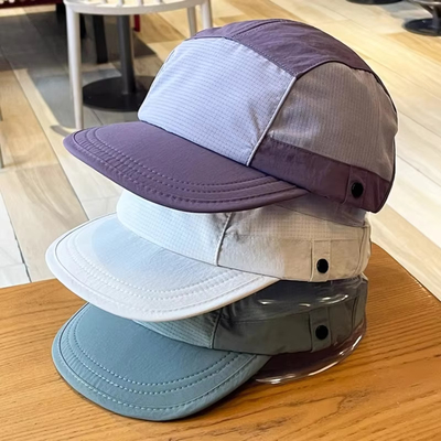 Mũ cắm trại 5 Panel Unisex Nhẹ Thoáng Khí Nhanh Khô Tùy chỉnh Mũ cắm trại đi bộ đường dài ngoài trời Ghép nối Mũ lưỡi trai ngắn