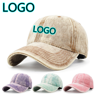 Logo tùy chỉnh mới Mũ bóng chày unisex giặt thời trang Cotton ngoài trời đàn ông bình thường Mũ bố điều chỉnh
