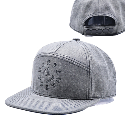 Mũ Snapback 7 Tấm Tùy Chỉnh Thêu Cấu Trúc Gorras vành phẳng Mũ Snap Back