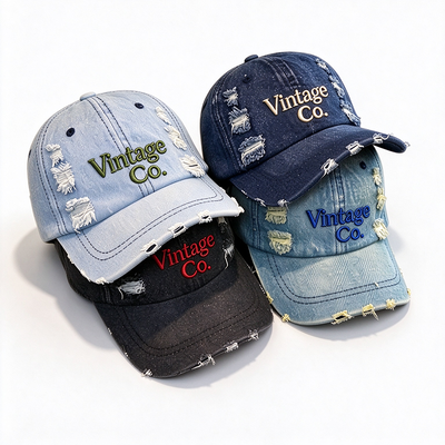 Mũ lưỡi trai nam phong cách vintage bạc màu, thêu nổi, khuyên dùng giặt tay, dây đeo điều chỉnh được cho nhiều kích cỡ đầu