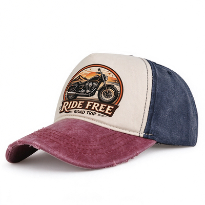 Mũ lưỡi trai phong cách Dad Hat màu sắc tương phản, vải cotton twill 100%, họa tiết in, khuyến khích giặt tay, thoải mái, bền, phụ kiện đội đầu thời trang